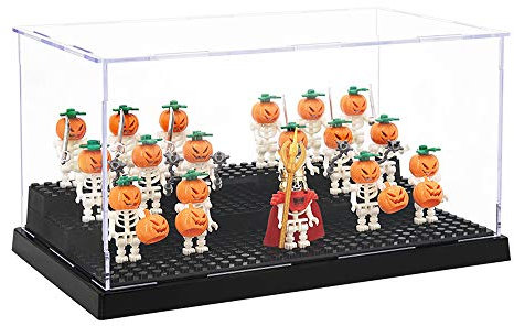 Tingacraft Acryl Vitrine Schaukasten (24 x 14 x 12 cm) für Minifiguren, Schwarz