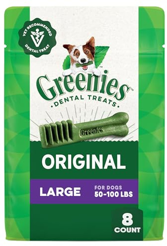 Greenies Dental Chews Large Treats for Dogs - TREAT-PAK Package 12 oz. 8 Treats