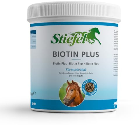 Stiefel Biotina Plus para Caballos, fórmula Triple biotina, metionina y Zinc, para pezuñas Fuertes, Piel, Piel, Cuerno, Mejora la Calidad de Las pezuñas, apoya el Crecimiento de