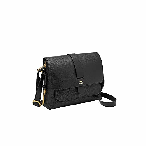 Fossil Damen Kinley Small Crossbody-Black Umhängetasche, Handtasche, Schwarz
