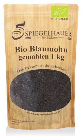 Bäckerei Spiegelhauer Bio Blaumohn gemahlen 1 kg I geqeutscht I gerieben blauer Mohn Samen back Mohn