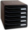 Exacompta 309714D Premium Ablagebox mit 5 Schubladen für DIN A4+ Dokumente. Stapelbare Schubladenbox mit hoher Kapazität für mehr Platz auf dem Schreibtisch Big Box Plus EcoBlack Schwarz