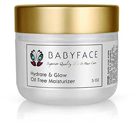 Babyface Hydrate & Glow Oil Free Moisturizer Gel Vitamin B5 & Hyaluronic Acid for Acne Prone Skin, Large Pores