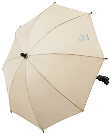 Altabebe ( AL7000-03 Universal Sonnenschirm Sonnenschutz für Kinderwagen und Buggy - UV Schutz 50+ / 73 cm Durchmesser - Biegsamer Schirm mit Universalhalterung für Rund- und Ovalrohre - Beige