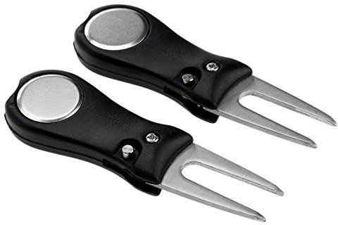 2Pcs Golf Pitchgabel Golf Tools Edelstahl Pitchgabel Golf Club Ball Putting Green Gabel Pitchmarken Golfer Kit