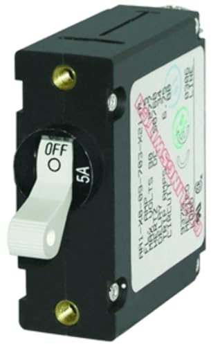 Blue Sea Systems 7202 AC/DC Single Pole Magnetic World Circuit Breaker,White