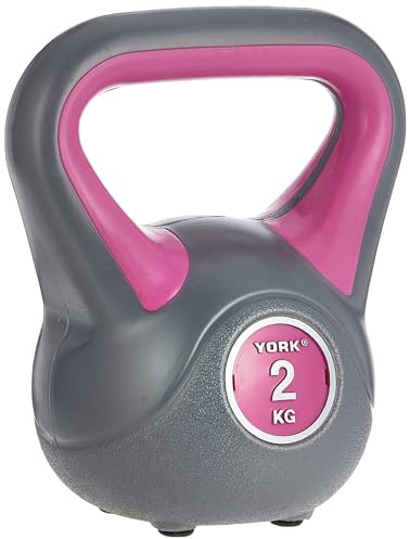 York Fitness Vinyl Kettlebell, Pink, 2kg