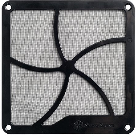 SilverStone FF122B - 120 mm Lüfterabdeckung mit Staubfilter, Magnet-Montage, schwarz