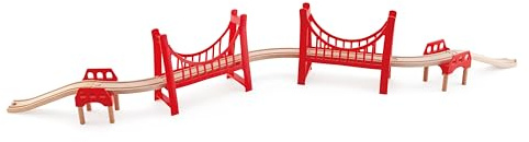 Hape - Puentes suspendidos Trenes Double Suspension Bridge (Barrutoys E3710)