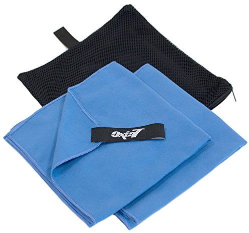 Oxid7® extraleichtes und schnelltrocknendes Mikrofaser Handtuch 2er Set M blau (40x80cm)