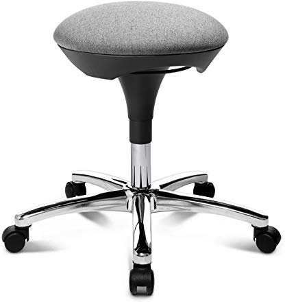 TOPSTAR Hocker Hoc 20 grau hellgrau - Rollhocker Drehhocker mit Teppichbodenrollen