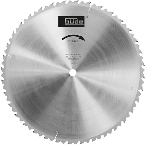 Güde 1858 - Lama per sega a legna da ardere HM 600 x 30 x 36Z (in metallo duro, denti alternati con repellente, 36 denti, diametro 60 cm, spessore lama 3,8 mm, foro lama 3 cm)