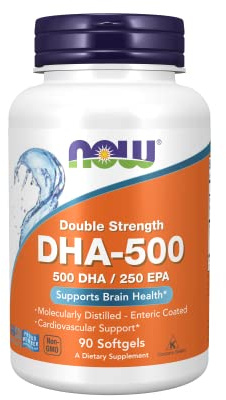 NOW Foods DHA-500, 90 Softgels (Pack of 2)