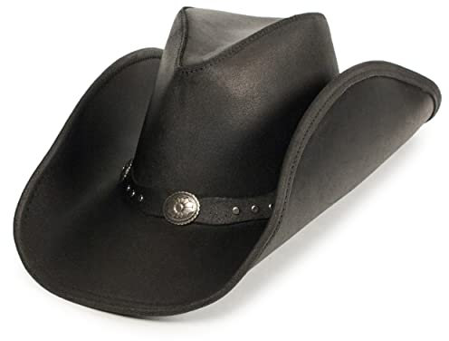 Herren Outback Lederhut Schwarz Medium