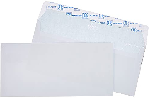 Buste Lettera Bianche Blasetti - STRIP 90 Certificate FSC - Formato 11x23 cm Senza Finestra - Autoadesive - Confezione da 25 sacchetti - Colore Bianco - Carta da 00 gr - Internografate