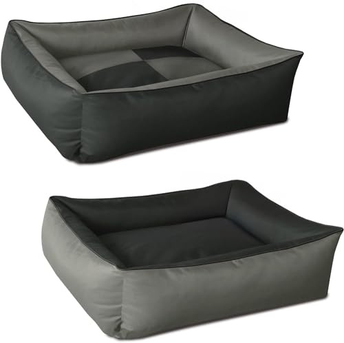 BedDog Max Quattro 2en1, Anthracite/Gris, XL env.100x85 cm,Panier Corbeille, lit pour Chien, Coussin de Chien