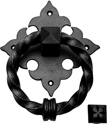 Renovators Supply Manufacturing Mission Schwarz Türklopfer aus Gusseisen, 7 in H x 5,5 in W, RSF Finish, 1 Stück