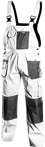 NEO TOOLS Peto de trabajo profesional, color blanco/gris