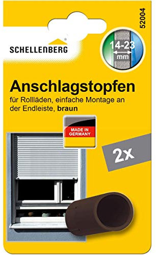 Schellenberg 52004 Rolladenstopper Anschlagstopfen für Rollladen 2 Stück - Doppelpack, Braun