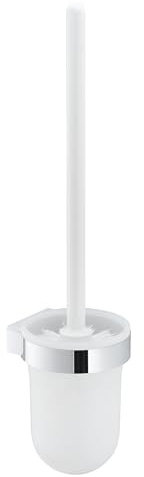 KEUCO Toilettenbürsten-Garnitur aus Metall und Kunststoff weiß, Wandmontage, WC-Bürste mit Halterung für Bad und Gäste-WC, Smart