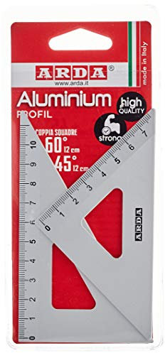 ARDA Blister Squadrette da Disegno in Alluminio da 12 cm | 45-60 Gradi