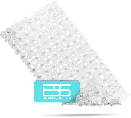 BRANDSSELLER-Tappetino per Vasca da Bagno Antiscivolo in Effetto Pietra Trasparente 70x35cm