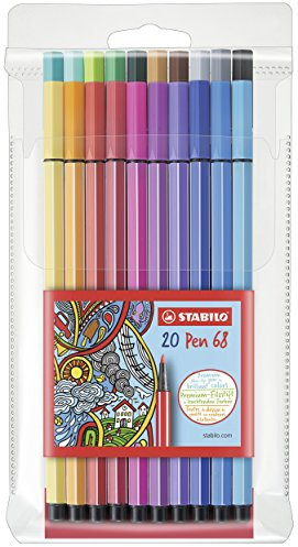 STABILO - Premium-Filzstift - Pen 68-20er Pack - mit 20 verschiedenen Farben