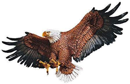 Design Toscano Orgoglio della libertà American Bald Eagle Scultura da parete patriottica, poliresina, a colori, Grande 78,75 cm