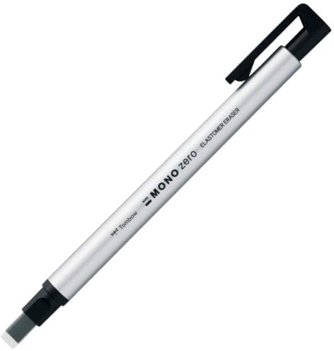 Tombow Holder Eraser, Mono Zero Square Shaper, Silver (EH-KUS04)
