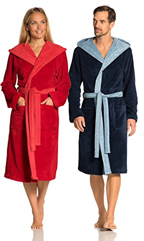 Vossen Damen & Herren Bademantel Poppy winternight, XL
