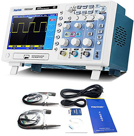 Hantek DSO5102P Osciloscopio digital, 2 canales, 1 GSa/s muestra en tiempo real, 100 MHz