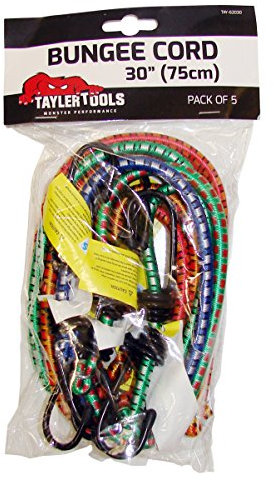Taylor Tools TAY-62030 Heavy Duty Bungee Cord 75cm/30 5 Pack, Black, 30-inch, Set of 5 Pieces