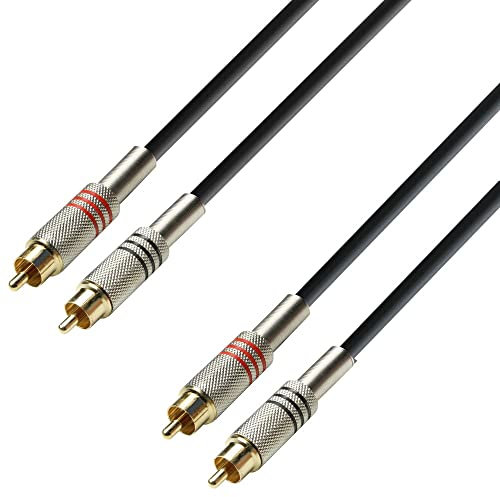 Adam Hall Cables 3 STAR TCC 0100 Twin-Kabel 2 x Cinch auf 2 x Cinch | 1 m