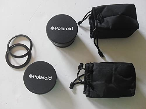 Polaroid Studio Series - Kit de Objetivos de Viaje: Objetivo de 0,43x HD Gran Angular con Adaptador Macro de 52/55/58 mm + teleobjetivo 2,2X HD