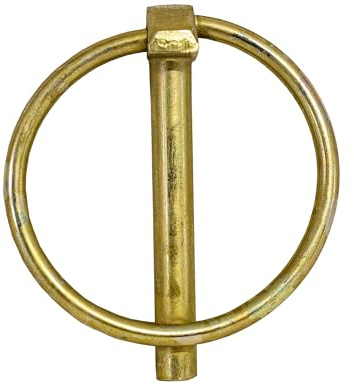 Buyers Products 66003 Yellow Zinc Plated Linch Pin 3/16 Diameter x 1‑3/8 Inch Long with Ring, Carbon Steel Utility Trailer Pin for Cargo Doors, Lawn Equipment, Corrosion Resistant Fastener