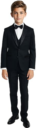 Black n Bianco Boys Tuxedo in Black Dresswear Set Size 8
