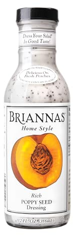 BRIANNAS - Home Style Rich Poppy Seed Dressing – Fine Salad Dressing made with Premium Ingredients - Gluten Free, Kosher, & Vegan Dressing - 12 oz. Bottle