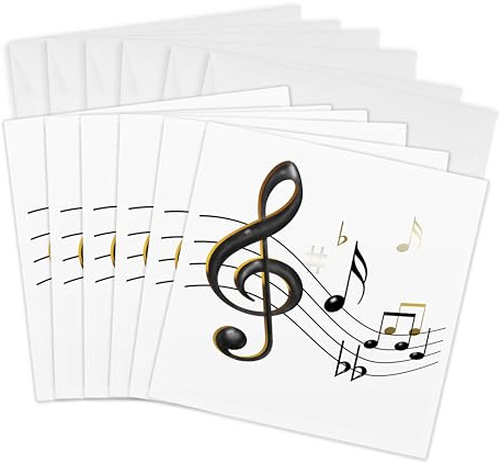 3dRose Music notes Clef - Greeting Cards, 6 x 6 inches, set of 6 (gc_55502_1)