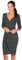 KRISP Women Polka Dot Wrap Midi Dress V-Neck 3/4 Sleeve (Black, 12), 6487-BLK-12