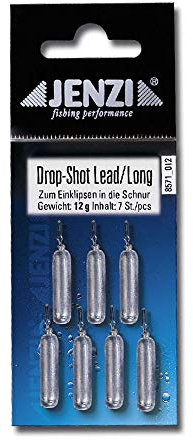 JENZI Drop-Shot Blei long mit Spezial-Wirbel SB-Verpackt Anzahl 8 8,0 g