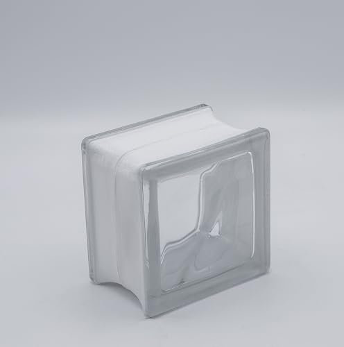 Bloque de vidrio básico nube transparente brillante 11,5x11,5x8 cm - 5 piezas