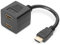 DIGITUS Adaptador gráfico, HDMI tipo A a 2x HDMI tipo A, Full HD 60 Hz, 1920 x 1200 píxeles, negro