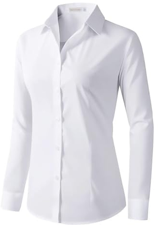 Beninos Beninos Women Long Sleeve Button Down Dress Shirt Chemise à Bouton Bas Femme