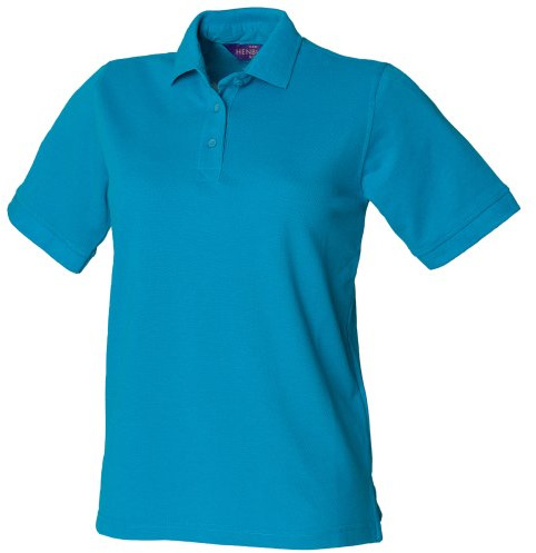 Henbury Womens/Ladies 65/35 Polo Shirt (L) (Turquoise)