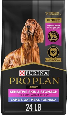 Purina Pro Plan Sensitive Skin and Sensitive Stomach Dog Food Lamb and Oat Meal Formula - 24 lb. Bag