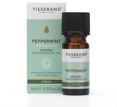 Tisserand Aromatherapy ,Peppermint - Organic Essential Oil ,Massage Oil, Aromatherapy Oil , Skin Oil, Oil For Diffuser ,100% Natural Pure Essential Oils ,9ml