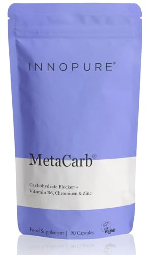 MetaCarb® Metabolic & Blood Sugar Balance Support – with White Kidney Bean, Chromium Picolinate, Zinc, Vitamin C & B6 – UK Made, 90 Vegan Capsules