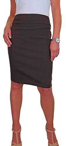 icecoolfashion Falda Lápiz Elegante Informal Elástica para Mujer Falda Ajustada hasta La Rodilla para Mujer Falda De Oficina para Ocasiones Especiales Marrón (42)