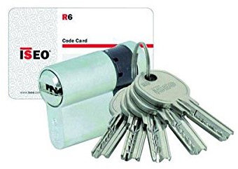 Demi-cylindre ISR6 40x10 5 clés laiton nickelé Iséo