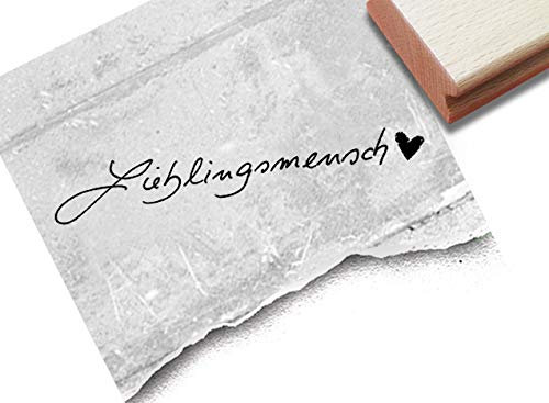 Stempel - Textstempel LIEBLINGSMENSCH handschriftlich - Schriftstempel für Ihre Liebesgrüße z.B. zum Valentinstag oder einfach nur so :) - Typostempel von zAcheR-fineT